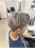 アップバングショート【ツーブロック刈り上げハイトーン】