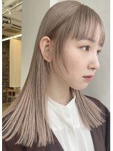 シキ 渋谷(siki) beige color + 鎖骨下切りっぱなしミディアム