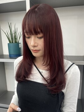 ゲーム 原宿店(GAME) チェリーレッドレイヤーカット韓国