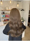 【Olive beige】大人可愛い赤味無し透明感カラーこなれロング
