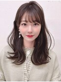 秋先取りニュアンスくすみベージュゆるパーマ