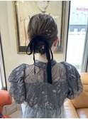 お呼ばれシニヨンスタイル .*。