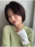 30代40代50代◎小顔似合わせヘア黒髪ボブルフネビージュワンレン