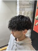 札幌大通りメンズショートカット波巻きツイストスパイラルパーマ