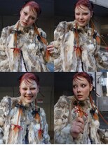 レコ 渋谷(LECO)&nbsp;オレンジレッドダブルカラーヘアアレンジヘアセット