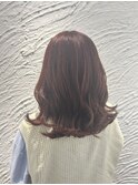 ブリーチなしレッドブラウンショートミディアムロング10代20代