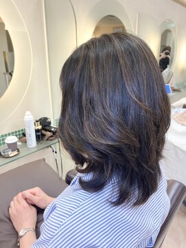 松本平太郎美容室 土浦パートワン(PART1) 大人ミディアムくびれハイライト　20代30代40代50代60代　土浦