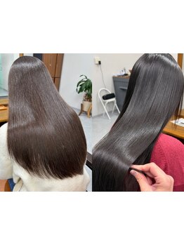 都内有名サロン出身のスタイリストによる縮毛矯正ストレートで自然な仕上がりに♪話題の酸性ストレートも◎