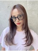 レイヤーカットピンクブラウン