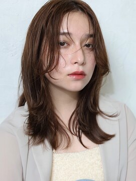 アース 三木店(HAIR & MAKE EARTH) 冬の大人艶髪◎ブラウン系透明感レイヤーミディ