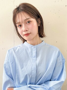 黒髪/レイヤーカット/韓国ヘア/小顔/前髪長め/オリーブグレー