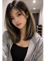 ハナワプラス(HanaWa＋)&nbsp;バレイヤージュレイヤーカット 海外風バレイヤージュ 白髪ぼかし