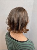髪質改善ツヤ髪ブラウン 外ハネ丸みボブ 1