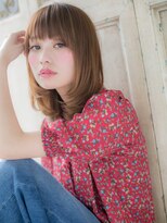 クオーレ ヘア アンジュ 水戸店(CUORE HAIR ange)&nbsp;*ange水戸*…色っぽ厚めバング♪シンプルワンカールセミディa