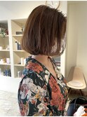【CROP】丸みロブ×ハイトーンベージュ×ブリーチなし