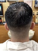 アップバングアイロンパーマショートスタイル(コンマヘア)床屋