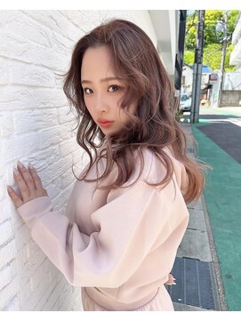 シー(SEA) pink beige/curly style