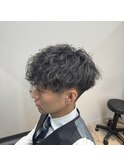 波パーマ マッシュ 刈り上げ ツーブロック