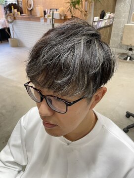 ブルー(BLUE.) コントラストシルバーハイライト