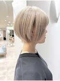 ホワイトベージュショート_ ミルクティーベージュ_ダブルカラー