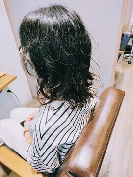 パーマ×セミロング