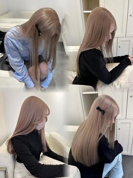 ベレーザ 渋谷(BELEZA) 13383ブリーチ&ダブルカラー韓国レイヤーミルクティーベージュ