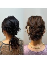結婚式ヘアセットもお任せください。早朝の時間帯も承ります。