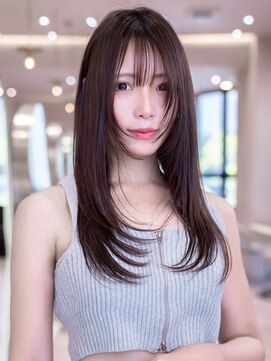 イオ 本厚木(io) ミディアムくびれ顔周りレイヤーカット髪質改善ストレート