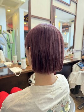 ボブ×ピンクブラウン