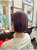 ボブ×ピンクブラウン