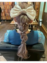 エイチエムヘアーホーム 池袋2号店(H M hair home) ゆるふわポニー/ポニーテール/リボン/ヘアセット/お呼ばれヘア