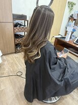 コジック ヘアアンドアイ(Cogic hair & eye)&nbsp;ブリーチダブルカラー透明感バレイヤージュ×ウェーブ巻き