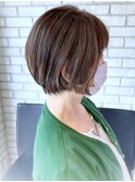 大人ショートボブ×艶感オーガニックカラー