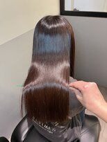 ジーニーホリエ(Geniee horie)&nbsp;髪質改善XアッシュブラックX縮毛矯正Xレイヤーロング