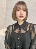 ボブくびレイヤーエモージュ前髪ミディアム小顔カット