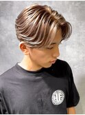 メンズナチュラル毛流れバレイヤージュセンターパート