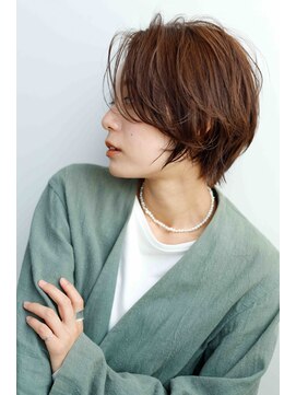 ネル 千早 香椎(nell.) 大人可愛い20代30代40代小顔ひし形ショートボブ丸み前下がり