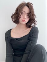 ユーフォリア 新宿通り(Euphoria) シアーカラー セミディ 似合わせカット くびレイヤー カール