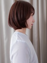 カバーヘア ブリス 川口(COVER HAIR bliss)&nbsp;ダークアッシュ伸ばしかけ小顔補正カット丸みボブY川口30代40代