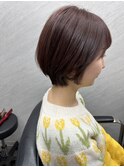 ブラウンカラー　ショートボブ