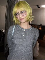 ヨハク 大阪梅田中崎町(yohaku)&nbsp;【MIHO】レイヤーボブ×レモンイエロー