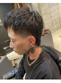束間ショートマレット癖毛風パーマバーバースタイルS