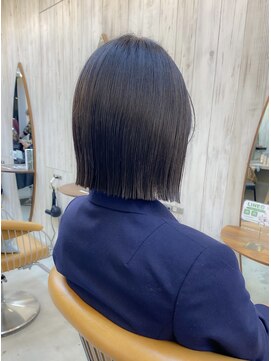 ロンドアジュール 横浜(Lond azur) 黒髪可愛い切りっぱなしボブ【久保田夢美】横浜ショコラアッシュ