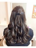 シンプル　きれいめ　ハーフアップ