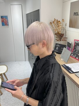 ペレ 渋谷(PELE) デザインカラー/レイヤーカット/ウェットヘア/オリーブベージュ