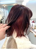 大人可愛いフェイスフレーミング◎ワインレッド◎チェリーレッド