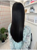 韓国 くびれロング レイヤー ワンホンヘア 小顔前髪