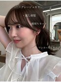 前髪/顔周りカット/オリーブ/暗めオリーブ