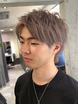 シェリール(CHERiR)&nbsp;波打ち韓国風メンズパーマセンターパートマッシュウルフ