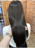 レイヤーボブハイライトカラーミルクティーベージュ